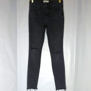 Madewell Grey 9" High Rise Distressed Raw Hem Cropped Skinny Jean Size 26
